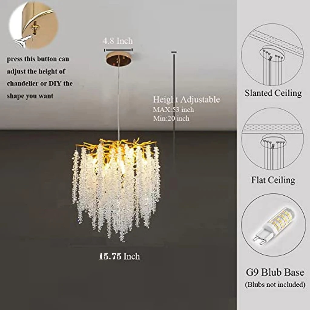 Modern Gold Tree branch Crystal Chandelier